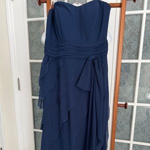 CAMERON BLAKE BEADED GOWN WITH SEPARATE SHOULDER COVER ROUCHED SIDE 10 NEW